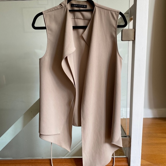 ZARA Tan Tie Vest - Picture 4 of 6